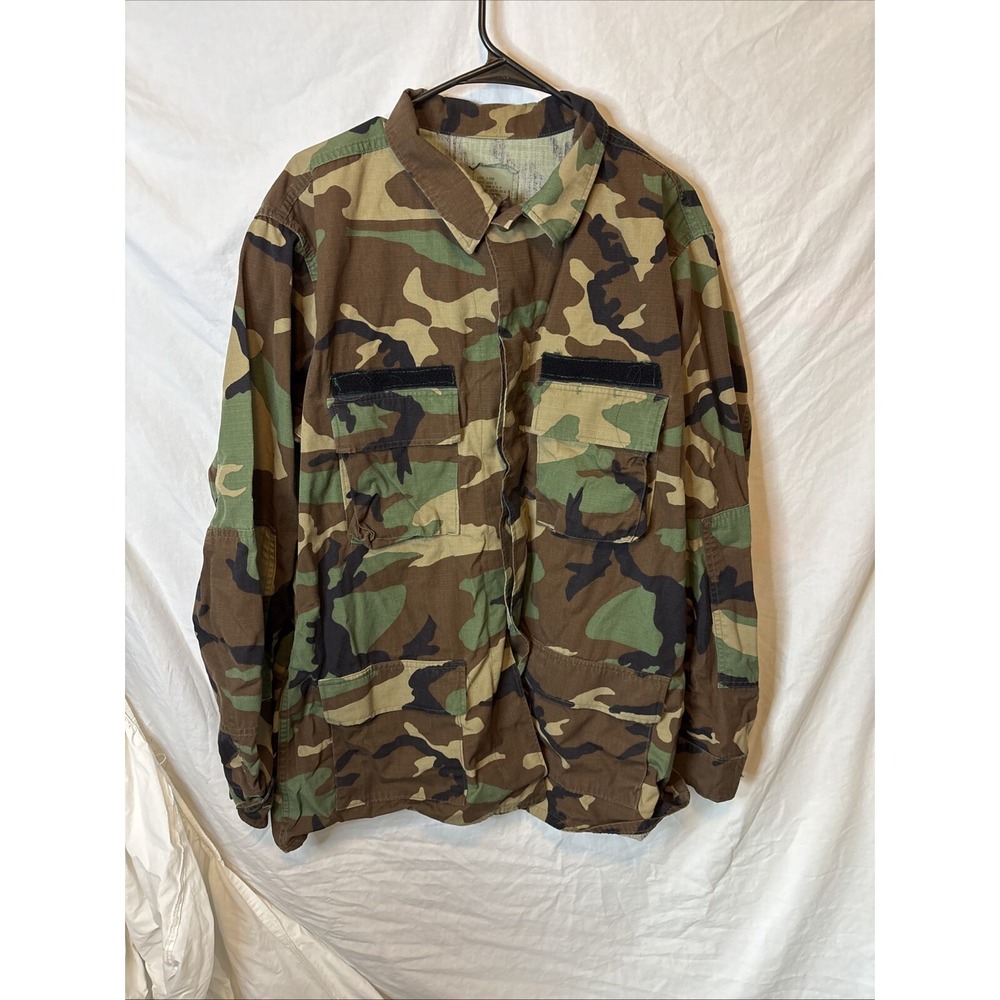 Military Camouflage Shirt Mens L-X-Long Button Up Woodland Long Sleeve Combat